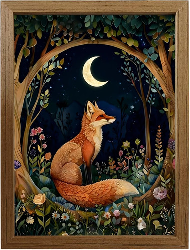 Framed cottagecore fox - cottagecore, wall