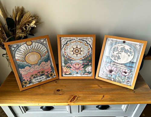 Boho tarot sun - tarot, sun/moon/flowers