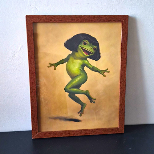 Frog framed canvas - framed,