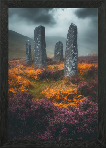Standing stones misty - in,